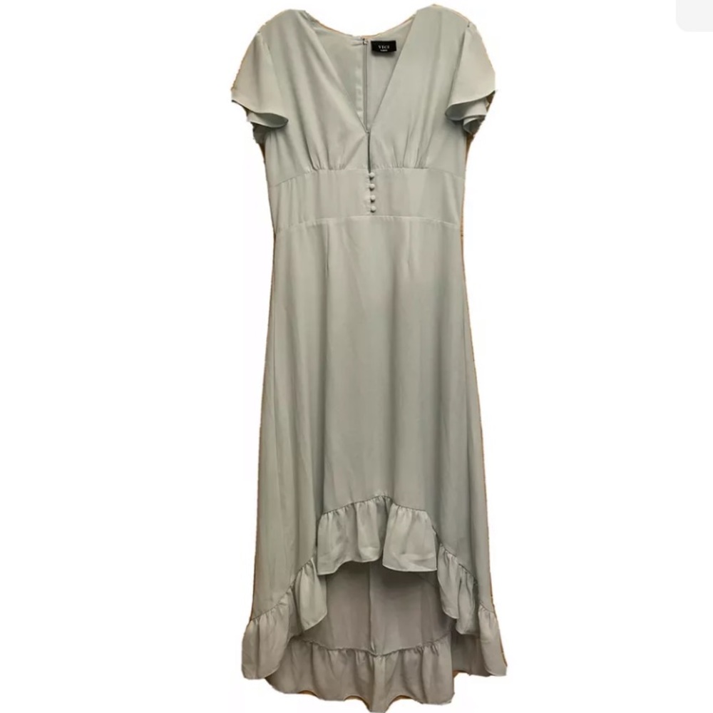NWOT VICI hi-lo Flutter Sleeve Ruffled midi dress
